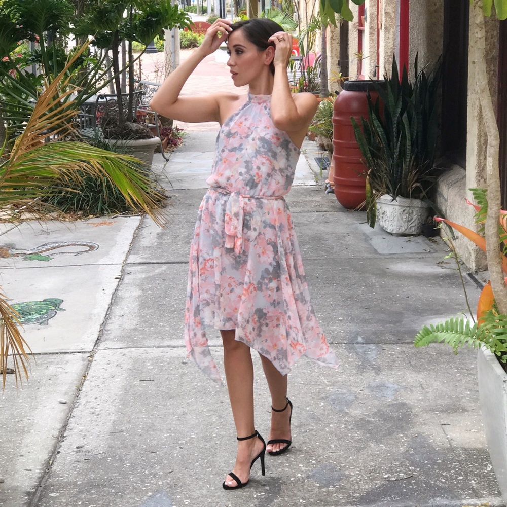 Floral Asymmetrical Dress